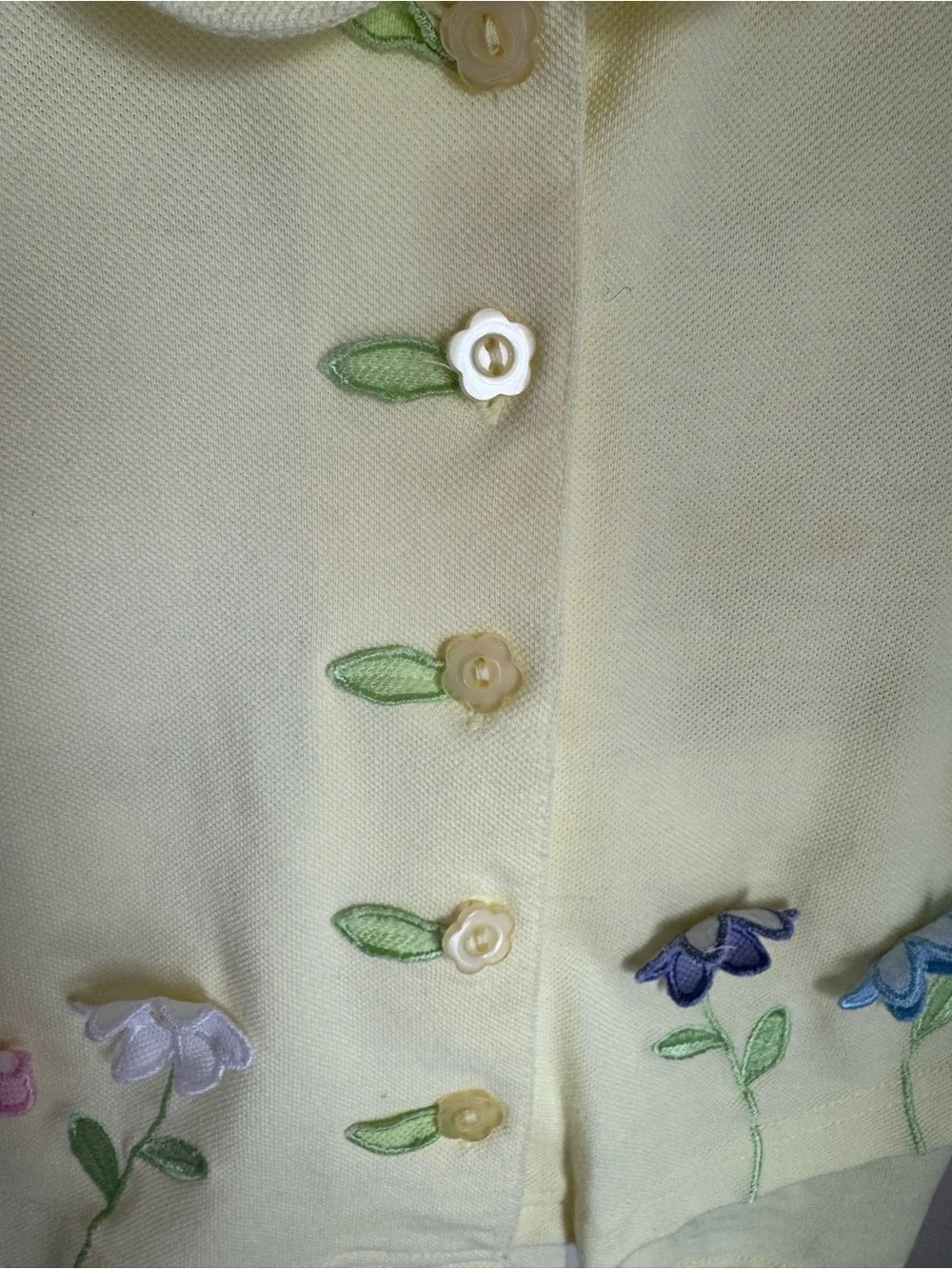 Sesame Street VINTAGE Yellow Appliqué Flower 2 Piece Set Size 18M